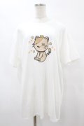 NieR Clothing / プリント半袖CUTSEW XL 白 H-25-08-14-029-PU-TO-KB-ZH