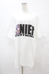 NieR Clothing / ちゃむちゃむ×ロゴCUTSEW XL 白 H-25-08-14-030-PU-TO-KB-ZH