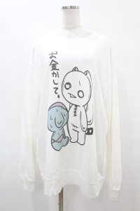 NieR Clothing / プリントSWEAT  2XL 白 H-25-08-14-033-PU-TO-KB-ZH