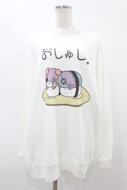 画像1: NieR Clothing / プリントSWEAT  2XL 白 H-25-08-14-034-PU-TO-KB-ZH