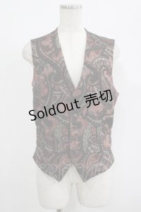 GADGET GROW / 切替ベスト  ゴブラン風黒×モーヴ H-25-08-15-033-GO-TO-KB-ZH