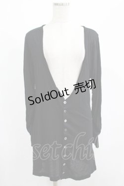 画像1: GADGET GROW / カットロングカーディガン  黒 H-25-08-15-037-GO-TO-KB-ZH