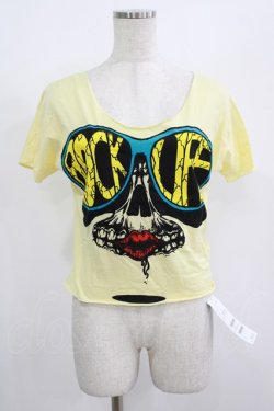 画像1: GLAD NEWS / フェイスプリントカットTシャツ  イエロー H-25-08-15-045-GL-TO-KB-ZH