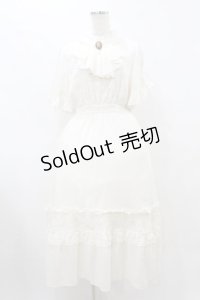 axes femme / カメオ付フレア袖ワンピース Free 生成り H-25-08-15-1042-AX-OP-NS-ZH