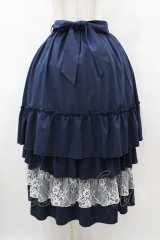 axes femme / レース使いティアードスカート Free ネイビー H-25-08-15-1048-AX-SK-NS-ZH