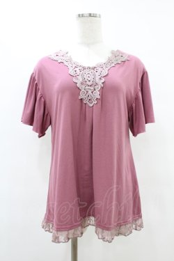 画像1: axes femme / レース切替トップス M ピンク H-25-08-15-1053-AX-TO-NS-ZH