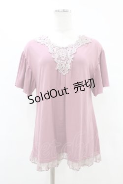 画像1: axes femme / レース切替トップス M ピンク H-25-08-15-1053-AX-TO-NS-ZH