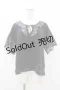 axes femme / レース切替トップス M ブラック H-25-08-15-1054-AX-TO-NS-ZH