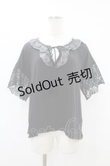 axes femme / レース切替トップス M ブラック H-25-08-15-1054-AX-TO-NS-ZH