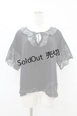 画像1: axes femme / レース切替トップス M ブラック H-25-08-15-1054-AX-TO-NS-ZH