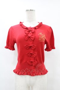Angelic Pretty / フリルヒロインニットカーディガン Free レッド H-25-08-15-1057-AP-TO-NS-ZH