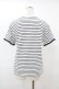 画像2: axes femme / レース×チュール袖Tシャツ Free オフ/ネイビーボーダー H-25-08-15-1058-AX-TS-NS-ZH (2)