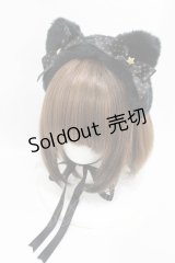Angelic Pretty / Starry Catヘッドドレス  ブラック H-25-08-15-1006-AP-AC-NS-ZH
