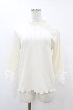 画像1: axes femme / レース重ねデザイン袖プルオーバー Free 生成り H-25-08-15-1061-AX-TO-NS-ZH