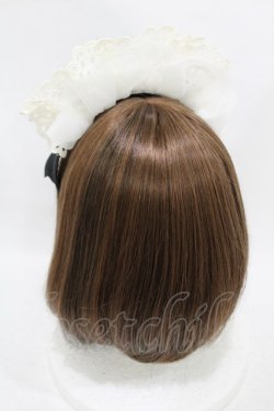 画像2: Angelic Pretty / Fancyリボンメイド風カチューシャ  オフ/ブラック H-25-08-15-1008-AP-AC-NS-ZH