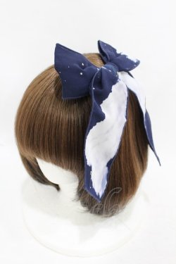画像1: Angelic Pretty / Misty Skyリボンクリップ  ネイビー H-25-08-15-1014-AP-AC-NS-ZH