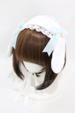 画像1: Angelic Pretty / ロップイヤーBunnyヘッドドレス  オフ/サックス H-25-08-15-1016-AP-AC-NS-ZH