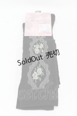 画像1: m petit by misako / ECAMOVKバラレースソックス  ブラック H-25-08-15-1021-LO-ZA-NS-ZH