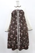 axes femme / ビスチェ切替Aライン花柄ワンピース M ブラウン H-25-08-15-1037-AX-OP-NS-ZH