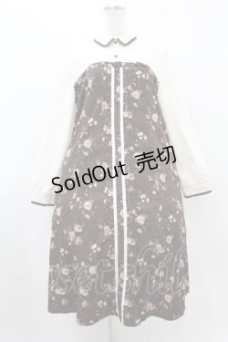 画像1: axes femme / ビスチェ切替Aライン花柄ワンピース M ブラウン H-25-08-15-1037-AX-OP-NS-ZH