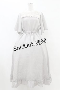 画像1: m petit by misako / レースセーラーワンピース L グレー H-25-08-15-1038-LO-OP-NS-ZH