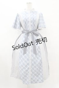 axes femme / チェック切替パッチワークワンピース Free ブルー H-25-08-15-1039-AX-OP-NS-ZH