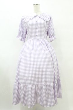 画像1: m petit by misako / AM*ギンガムCHKワンピース L ラベンダー H-25-08-15-1040-LO-OP-NS-ZH