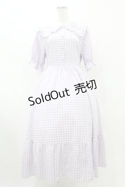 画像1: m petit by misako / AM*ギンガムCHKワンピース L ラベンダー H-25-08-15-1040-LO-OP-NS-ZH