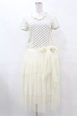 axes femme / ドット×チュールカットワンピース M オフ H-25-08-15-1041-AX-SK-NS-ZH