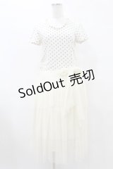 axes femme / ドット×チュールカットワンピース M オフ H-25-08-15-1041-AX-SK-NS-ZH