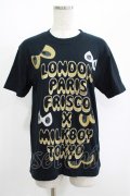 MILKBOY / プリントTee S ブラック×ゴールド H-25-08-15-052-MB-TO-KB-ZH