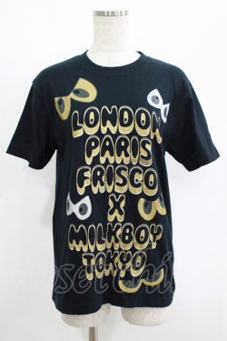 画像1: MILKBOY / プリントTee S ブラック×ゴールド H-25-08-15-052-MB-TO-KB-ZH