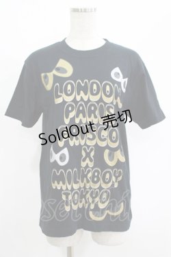 画像1: MILKBOY / プリントTee S ブラック×ゴールド H-25-08-15-052-MB-TO-KB-ZH