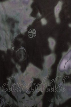画像4: NieR Clothing / 総柄ZIP半袖パーカー  黒 H-25-08-15-054-PU-TO-KB-ZH