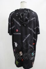画像3: NieR CLOTHING / 総柄半袖プルパーカー  黒 H-25-08-15-060-PU-TO-KB-ZT164 (3)