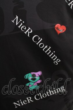 画像4: NieR Clothing / 総柄半袖プルパーカー  黒 H-25-08-15-060-PU-TO-KB-ZH