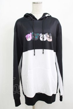 画像1: NieR Clothing / プリントプルパーカー  黒×白 H-25-08-15-064-PU-TO-KB-ZH