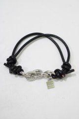 MILKBOY / LEATHER＆CHAINブレス  ブラック×シルバー H-25-08-15-078-MB-AC-KB-ZH