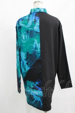 画像3: NieR Clothing / 切替長袖シャツ  黒 H-25-08-16-003-PU-BL-KB-ZH