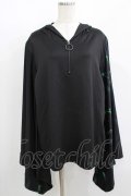 NieR Clothing / STRETCH PULLOVER着物風袖【和柄漢字】  黒 H-25-08-16-004-PU-TO-KB-ZH