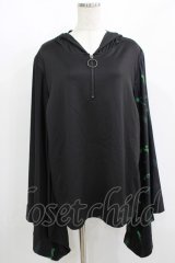 NieR Clothing / STRETCH PULLOVER着物風袖【和柄漢字】  黒 H-25-08-16-004-PU-TO-KB-ZH