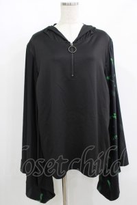 NieR Clothing / STRETCH PULLOVER着物風袖【和柄漢字】  黒 H-25-08-16-004-PU-TO-KB-ZH