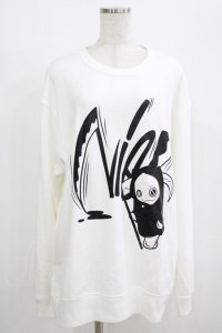 NieR Clothing / プリントSWEAT  2XL 白 H-25-08-16-034-PU-TO-KB-ZH