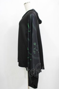 画像2: NieR Clothing / STRETCH PULLOVER着物風袖【和柄漢字】  黒 H-25-08-16-004-PU-TO-KB-ZH