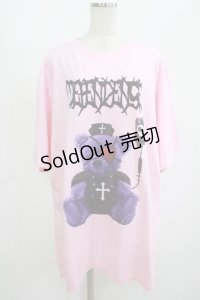 Amilige / Nurse BearプリントTシャツ  ピンク H-25-08-16-039-PU-TO-KB-ZT494