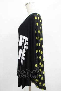 画像2: HELL CAT PUNKS / ドット切替ドルマンカットソー  ブラック×イエロー H-25-08-16-040-PU-TO-KB-ZH