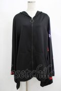NieR Clothing / 着物風袖ZIPパーカー  黒 H-25-08-16-043-PU-TO-KB-ZH