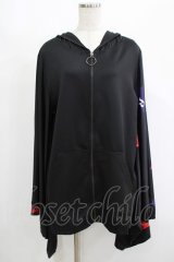NieR Clothing / 着物風袖ZIPパーカー  黒 H-25-08-16-043-PU-TO-KB-ZH