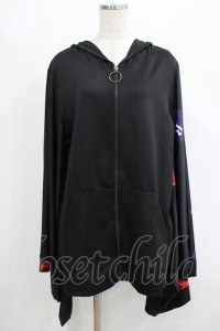 NieR Clothing / 着物風袖ZIPパーカー  黒 H-25-08-16-043-PU-TO-KB-ZH