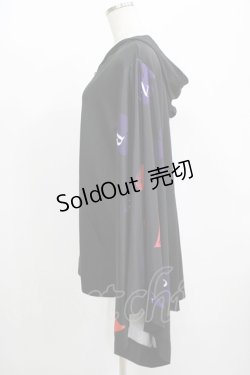 画像2: NieR Clothing / 着物風袖ZIPパーカー  黒 H-25-08-16-043-PU-TO-KB-ZH